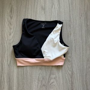 Z Supply Active - bra top - cute black, peach and off white pattern